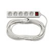 52564 1 prodluzovaci kabel 10m s uzemnenim 5 zasuvek bily 3 1 5 mm2 3680 w