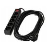 52567 1 prodluzovaci kabel 10m s uzemnenim 5 zasuvek cerny 3 1 5 mm2 3680 w