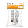 52546 2 prodluzovaci kabel 5m s uzemnenim 4 zasuvky bily 3 1 5 mm2 3680 w