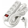 52546 prodluzovaci kabel 5m s uzemnenim 4 zasuvky bily 3 1 5 mm2 3680 w