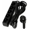52516 prodluzovaci kabel 5m s uzemnenim 5 zasuvek cerny 3 1 5 mm2 16a 3680w