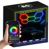 53263 4 hexagon rgb 180w led lampa pro osvetleni panelu dilna domacnost aplikace pro dalkove ovladani