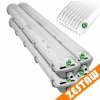 Sada 4 hermetických LED svítidel do fólie 120 cm + 8 zářivek G13 18 W