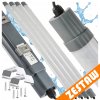 Sada 4 LED lamp 120cm 36W 3000lm hermetické svítidlo IP65 do garáže, dílny