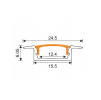 53821 3 led profil zapusteny 1m hlinikovy bily pro sadu led pasku