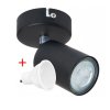 Stropní LED bodové světlo VIKI 1x GU10 černé + 1x LED žárovka