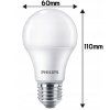 10x LED žárovka PHILIPS LED E27 10W 1055lm teplá bílá 2700k