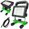 Přenosný LED halogenový reflektor s baterií a dílnou, 20W, kabel USB-C