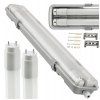 Hermetické svítidlo 120cm lampa + 2x LED trubice voděodolné 6000k studená teplota