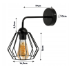 55501 2 nastenna lampa 1x e27 loft edison dratena koule
