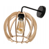 55507 3 led nastenne svitidlo 1x e27 loft edison drevena koule