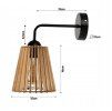 LED nástěnné svítidlo 1x E27 LOFT edison LED nad zrcadlo dřevěný kužel