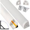 Hliníkový profil pro LED pásky 8 a 10 mm, rohový, bílý, 2m, sada