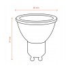 LED žárovka - GU10 - 3W - 240Lm - teplá bílá