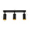 LED stropní svítidlo VIKI GOLD - 3xGU10 - černé