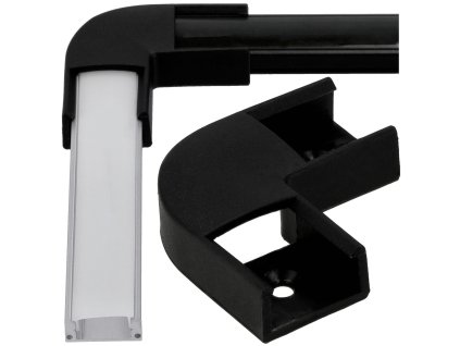 38536 38536 cerny uhlovy konektor pro profil led
