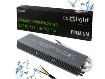 45115 45115 hermeticky led zdroj 12v 200w ip67 vodeodolny