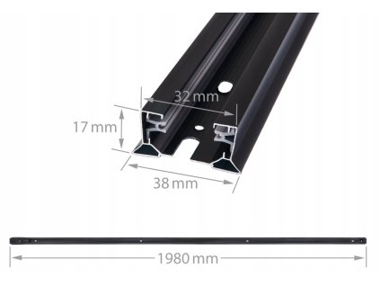 37280 37280 kolejnice 2m pro bodove reflektory gu10 cerna