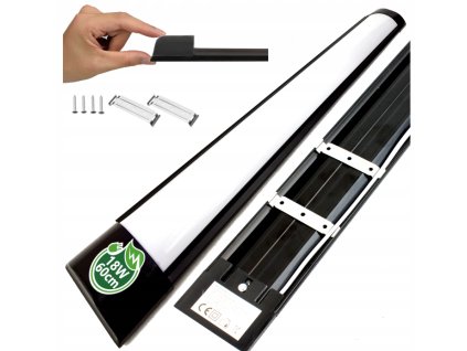 43831 43831 led panel cerny 18w 60cm studena bila