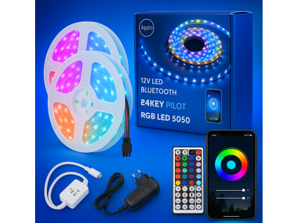 LED pásik 10m RGB Bluetooth + diaľkové ovládanie