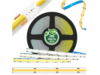 LED pásik 24V COB 9W/m 480LED 1m 8mm studená farba CW