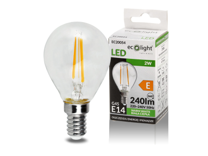 LED žiarovka E14 2W teplá biela