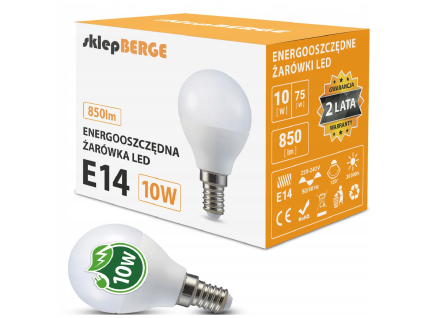 LED žiarovka G45 - E14 - 10W - 880 lm - studená biela