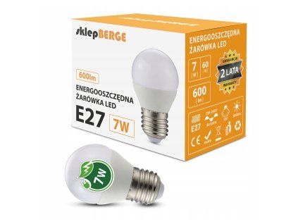LED žiarovka G45 - E27 - 7W - 600 lm - studená biela