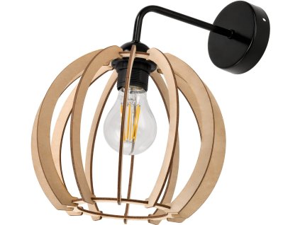 40860 nastenne svitidlo 1x e27 drevena koule