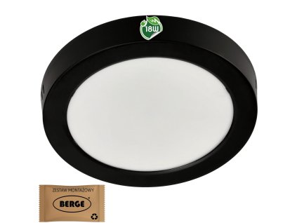 40713 40713 kulaty led panel prisazeny cerny 18w pc neutralni bila