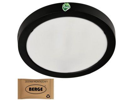 Okrúhly prisadený panel čierny 24W PC - neutrálny biely