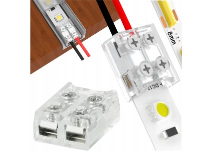 Rýchlokonektor pre COB LED pásik 8mm Double-sided Tape-Wire Screw
