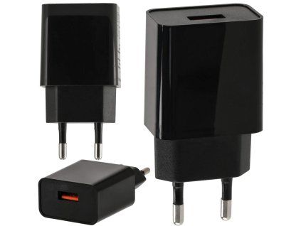 Sieťová nabíjačka USB - 5V - 3A - čierna