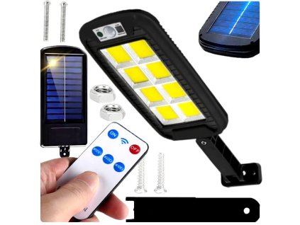 11330 solarna led cob lampa s pohybovym senzorom dialkovy ovladac oran 60w