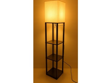 51952 stojaci lampa s polickou 1xe27 cerna