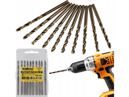 Súprava 10 ks kobaltových vrtákov M35 HSS 5% - 4mm