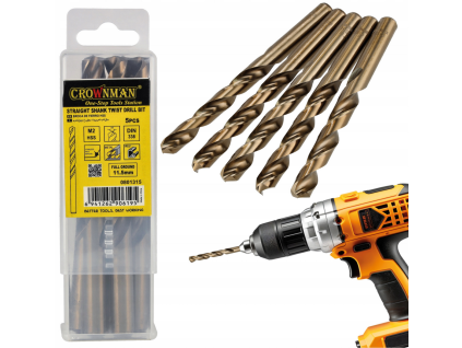 Súprava 5 ks vrtákov M35 HSS 5% kobalt - 11,5mm