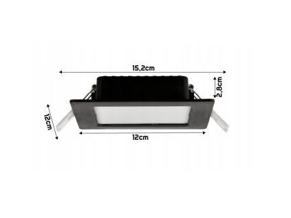 52057 2 ctvercovy zapusteny led panel 6w 660lm 4000k cerny