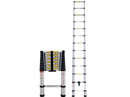 44515 teleskopicky zebrik 13 stupnu hlinik skladaci 3 8m