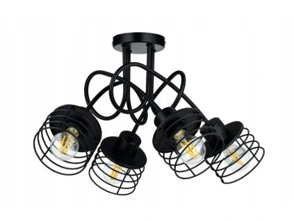 34197 zavesne svitidlo loft 4x e27 cerna jiskra