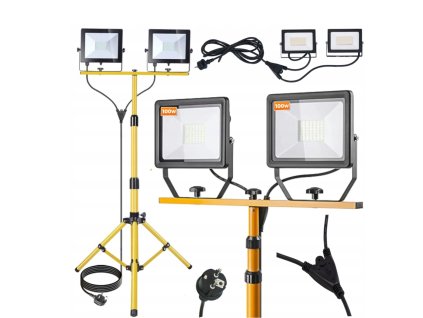 52816 2x100w led reflektor se stojanem studena barva