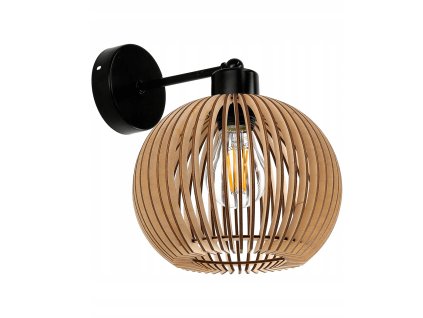 LED nástenná lampa drevená E27