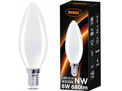 LED žiarovka E14 - C37 - 8W - neutrálna farba