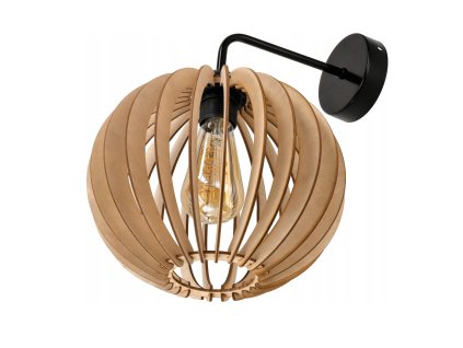 LED nástenné svietidlo 1x E27 LOFT edison drevená guľa
