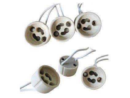 6x GU10 objímka pre LED svietidlá, porcelánová sada