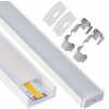 LED hliníkový profil 2m biely prisadený - sada