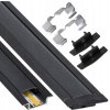 48799 48799 led hlinikovy profil zapusteny 1m cerny sada