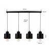LED luster stropné svietidlo ČIERNE 4xE27