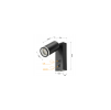 48313 2 48313 2 led nastenne svitidlo gu10 s vypinacem a usb portem cerna