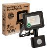 LED reflektor 10W PIR s čidlom pohybu - studená biela
